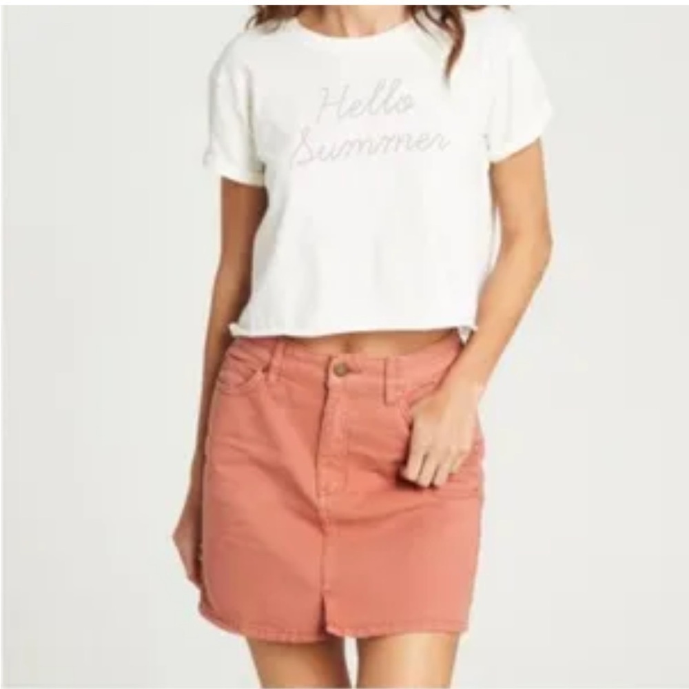 BILLABONG 100% Cotton Peach Denim Pencil Skirt Size 28